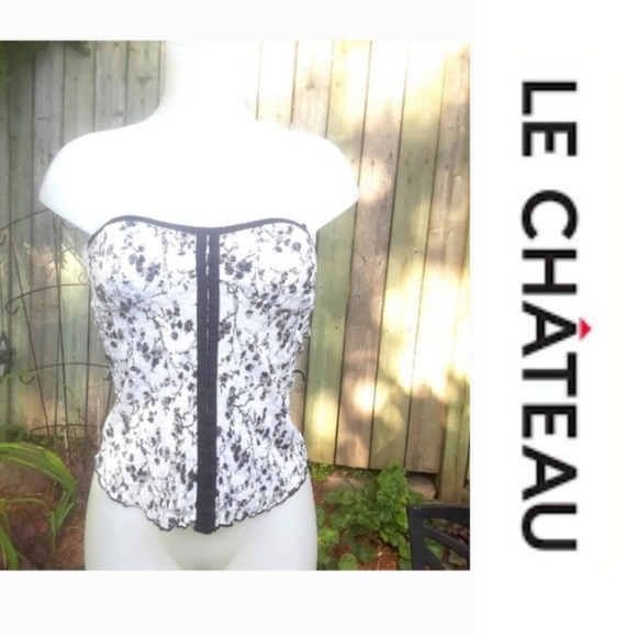 Size Xs le chateau lace floral faux corset - Picture 1 of 15
